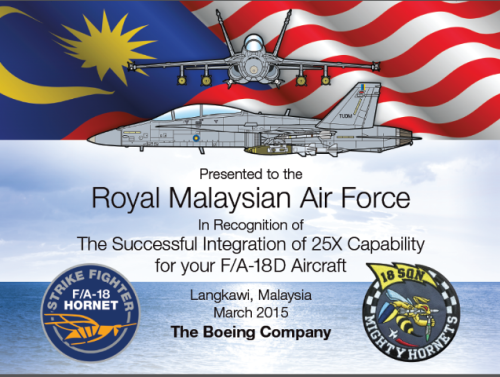 Boeing Plaque Presented to RMAF