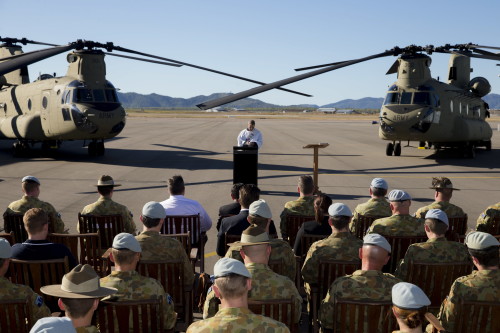Australian Army Chinook helicopter commissioning