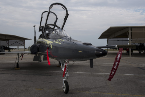 The first completed T-38 Talon from the PACER Classic III program is unveiled July 31, 2015, at Joint Base San Antonio-Randolph. Pacer Classic III (PC III) represents the largest single structural modification ever undertaken on the T-38 aircraft and will extend the service life of the modified aircraft by 15-20 years. (U.S. Air Force photo by Airman 1st Class Stormy Archer/Released)