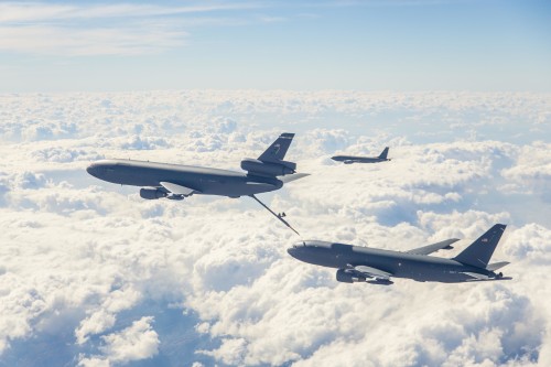 KC-46A with KC-10 and KC-135