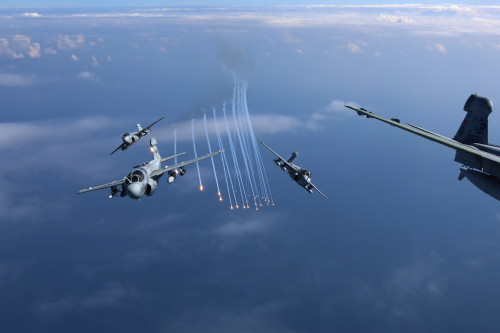 Four EA-6B Prowlers belonging to each Prowler squadron aboard Marine Corps Air Station Cherry Point conducted a "Final Four" division flight aboard the air station March 1, 2016. The "Final Four" flight is the last time the Prowler squadrons will be flying together before the official retirement of Marine Tactical Electronic Warfare Training Squadron 1 at the end of Fiscal Year 16 and the eventual transition to "MAGTF EW". MAGTF EW is a more distributed strategy where every platform contributes to the EW mission, enabling relevant tactical information to move throughout the electromagnetic spectrum and across the battlefield faster than ever before. (U.S. Marine Corps photo by Cpl. N.W. Huertas/ Released)
