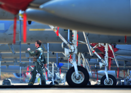 Capt. Daniel Prudhomme, a pilot from the 67th Fighter Squadron, Kadena Air Base Japan, completes a post flight inspection of an F-15 Eagle during Exercise Cope Tiger 16 on Korat Royal Thai Air Force Base, Thailand, March 7, 2016. Exercise Cope Tiger 16 includes over 1,200 personnel from three countries and continues the growth of strong, interoperable and beneficial relationships within the Asia-Pacific Region, while demonstrating U.S. capability to project forces strategically in a combined, joint environment. U.S. Air Force Photo by Tech Sgt. Aaron Oelrich/Released)