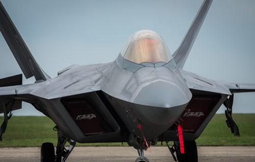 A U.S. Air Force F-22A Raptor parked on the flightline at Mihail Kogalniceanu Air Base, Romania, April 25, 2016. The aircraft will conduct air training with other Europe-based aircraft and will also forward deploy from England to maximize training opportunities while demonstrating the U.S. commitment to NATO allies and the security of Europe. The Raptors are deployed from the 95th Fighter Squadron, Tyndall Air Force Base, Florida. (U.S. Air Force photo by Tech. Sgt. Ryan Crane/Released)