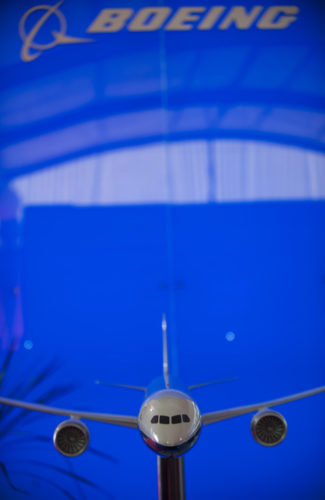 Boeing, an American based aircraft production company, displays one of its aircraft models during the International Marrakech Airshow in Morocco on Apr. 27, 2016. Several U.S. independent and government owned aircraft were displayed at the expo in an effort to demonstrate their capabilities to a broad audience of individuals from approximately 54 other countries. (DoD News photo by TSgt Brian Kimball)