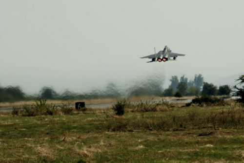 A California Air National Guard F-15C Eagle takes off from the flightline on Graf Ignatievo, Bulgaria, Sept. 8, 2016. Four of the 194th Expeditionary Fighter Squadron’s F-15Cs will conduct joint NATO air policing missions with the Bulgarian air force to police the host nation’s sovereign airspace Sept. 9-16, 2016. The squadron forward deployed to Graf Ignatievo from Campia Turzii, Romania, where they serve on a theater security package deployment to Europe as a part of Operation Atlantic Resolve. (U.S. Air Force photo by Staff Sgt. Joe W. McFadden)