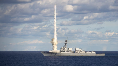 171101-N-OX889-051  ATLANTIC OCEAN (Nov. 1, 2017) The guided-missile destroyer USS Jason Dunham (DDG 109) launches a SM-2 missile during a live-fire exercise. Jason Dunham is underway with the Harry S. Truman Carrier Strike Group preparing for future operations. (U.S. Navy photo by Mass Communication Specialist 3rd Zachary Van Nuys/Released)