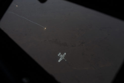 A U.S. Air Force A-10 Thunderbolt II deploys flares after receiving fuel from a KC-135 Stratotanker assigned to the 340th Expeditionary Air Refueling Squadron Detachment 1 during a refueling mission over Afghanistan, Feb. 7, 2018. U.S. Air Forces Central Command realigned airpower to USFOR-A Combined- Joint Area of Operations (CJOA) to meet increased operational requirements in support of the Resolute Support Mission and Operation Freedom's Sentinel. (U.S. Air Force Photo by Tech. Sgt. Paul Labbe)