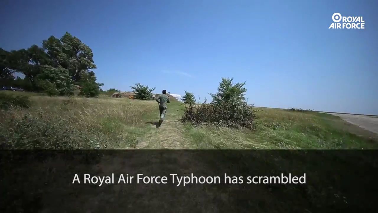 RAF Eurofighter practice scramble at Mihail Kogalniceanu Air Base, Romania
