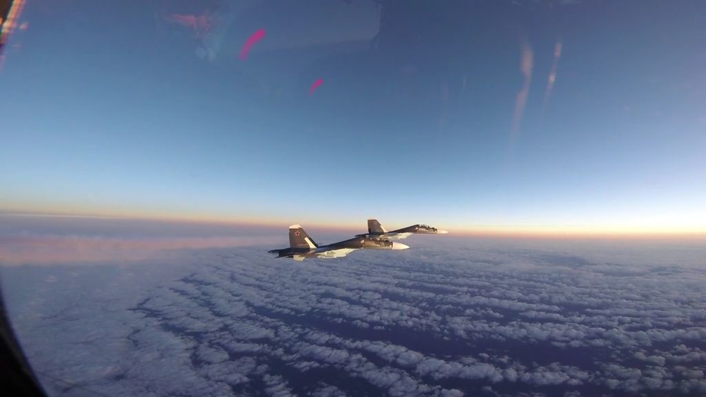 Watch USAF F-15s intercept Russian Navy Su-30s