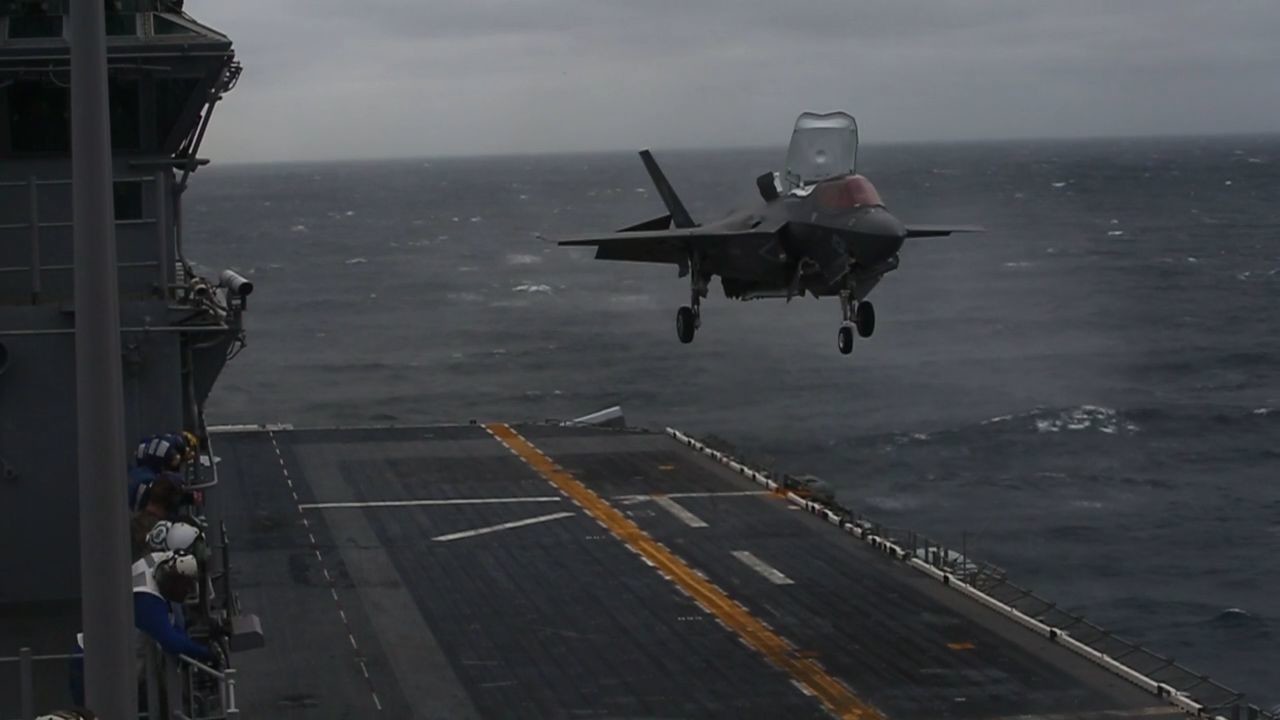 Watch the F-35B landing on USS Wasp for the type’s first at sea operational deployment