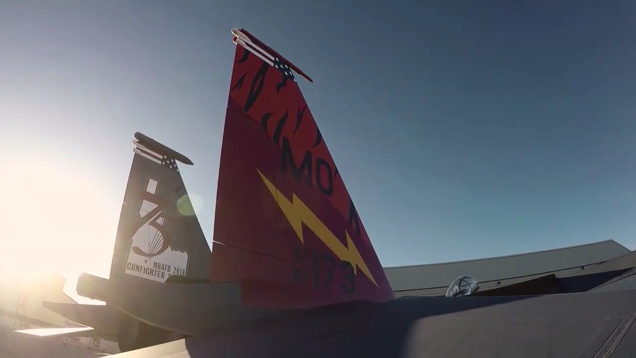 Watch airmen from the Mountain Home Air Force Base repaint F-15E in new 75th anniversary colors