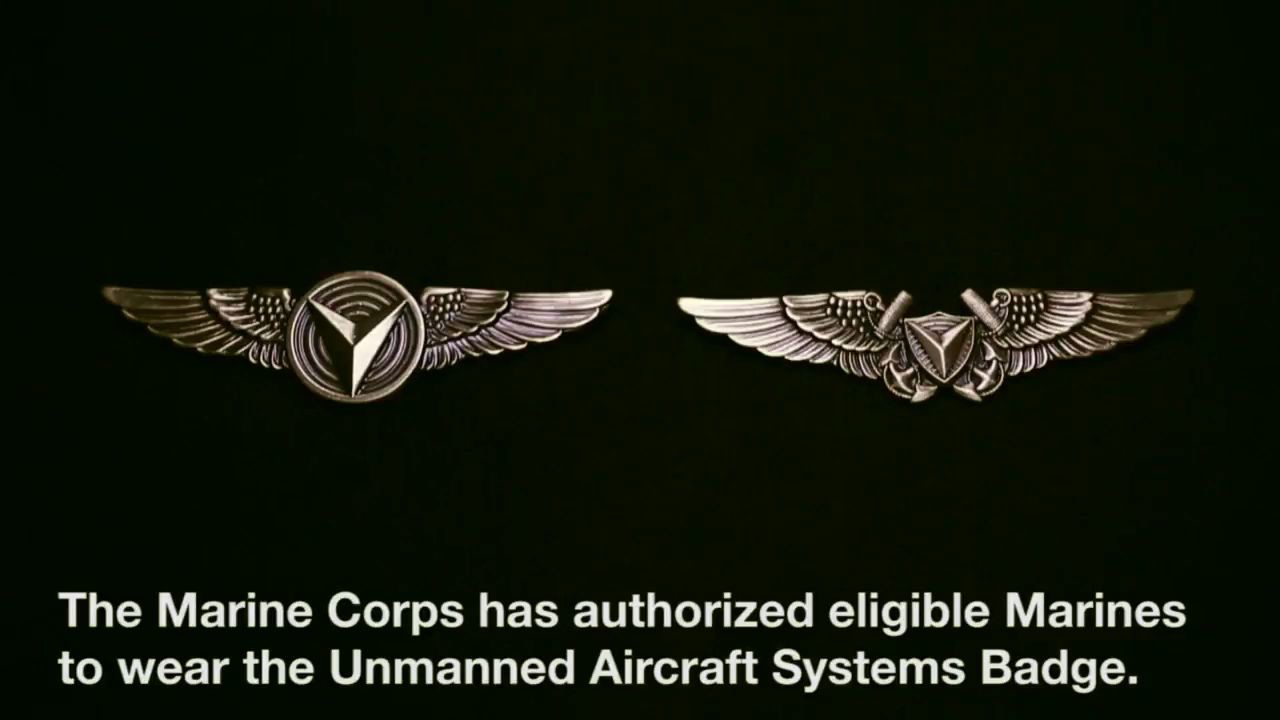 USMC badge wings for Unmanned Aircraft System officer and enlisted operators