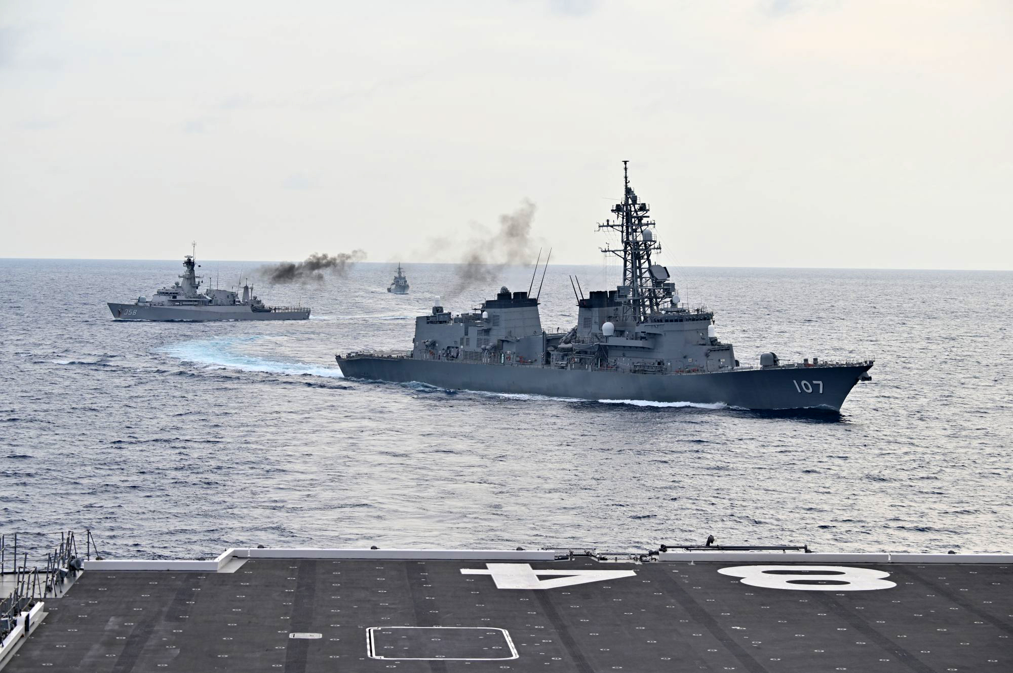 JS Kaga and JS Ikazuchi in joint naval exercise in South China Sea with ...